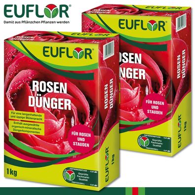 Euflor 2 x 1 kg Rosendünger Staudendünger Wachstum Farbe Blütendstrauch