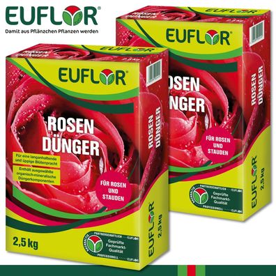 Euflor 2 x 2,5 kg Rosendünger Staudendünger Wachstum Farbe Blütenstrauch