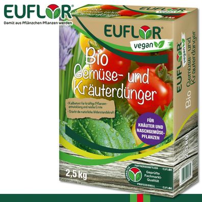 Euflor 2,5 kg Bio Gemüse- & Kräuterdünger Basilikum Thymian Oregano Koriander