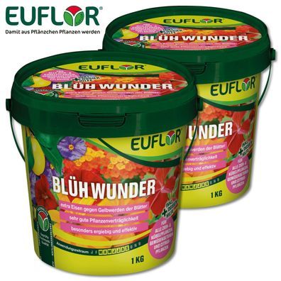 Euflor 2x 1kg BlühWunder im wiederverschließbaren Eimer Nährstoffe Dünger Blumen