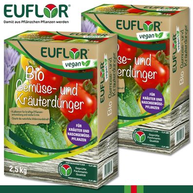 Euflor 2x 2,5kg Bio Gemüse- & Kräuterdünger Basilikum Thymian Oregano Koriander