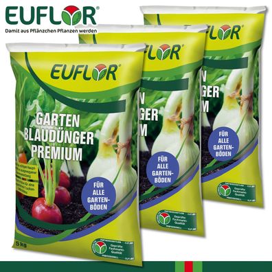 Euflor 3 x 5 kg Garten Blaudünger Premium phosphatreduziert Obst Gemüse Allzweck