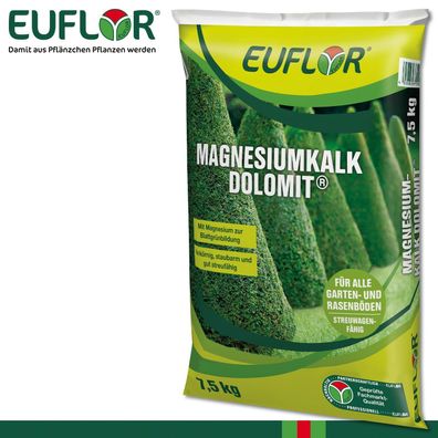 Euflor 7,5 kg Magnesiumkalk Dolomit Rasen Garten Blattgrün Erhaltungskalkung