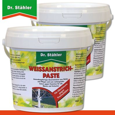 Dr. Stähler 2 x 1,5 kg Weißanstrichpaste im wiederverschließbaren Eimer