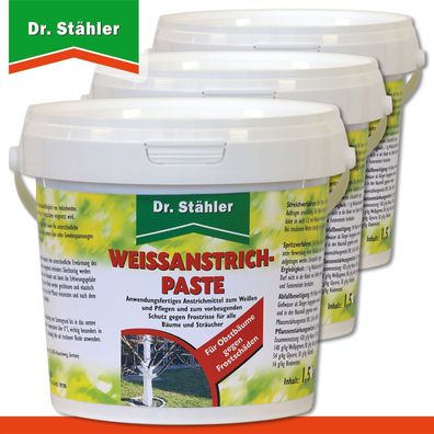 Dr. Stähler 3 x 1,5 kg Weißanstrichpaste im wiederverschließbaren Eimer