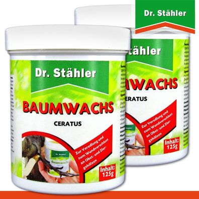 Dr. Stähler 2 x 125 g Baumwachs Ceratus Wundverschluss Zierhölzer Pflege Strauch