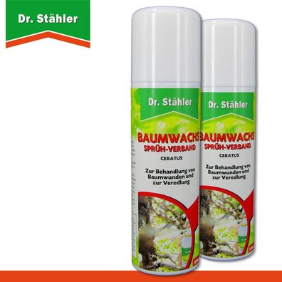 Dr. Stähler 2 x 200 ml Baumwachs Sprüh-Verband Ceratus Pflege Schutz Pilze Zier