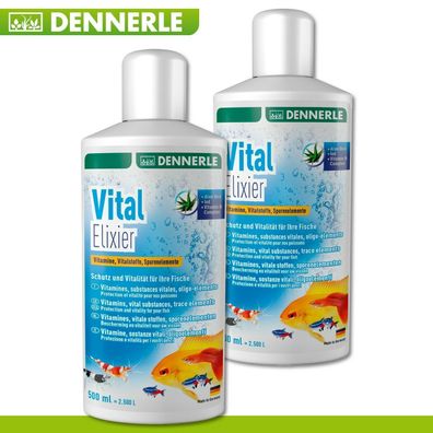 Dennerle 2 x 500 ml Vital-Elixier Spurenelemente und Vitamine für Aquarien