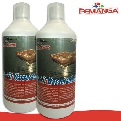 Femanga 2 x 1000 ml Aqua Fit Wasseraufbereiter Schwermetall Pflege Fische Zusatz