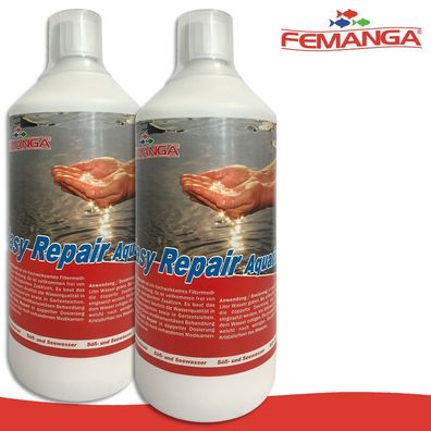 Femanga 2 x 1000 ml Easy Repair Aquarium Mineralien Biotop Wasserzusatz Fische