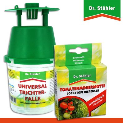 Dr. Stähler 1 Universal-Trichterfalle + 1 Tomatenminiermotte Lockstoffdispenser