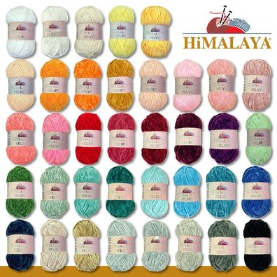 Himalaya 100 g Velvet Dolphin Wolle 40 Farben zur Auswahl Chenille Strickgarn