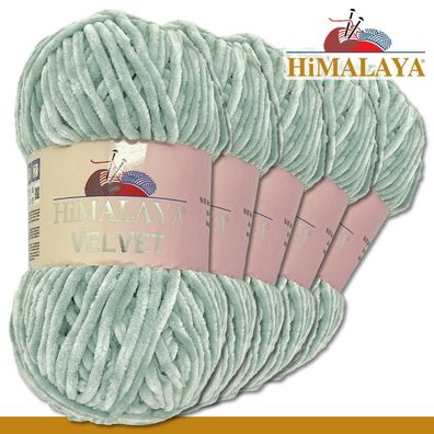 Himalaya 5x100 g Velvet Premium Wolle |90051 Taubengrau|Chenille Stricken Häkeln