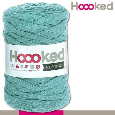 Hoooked 120 m Ribbon XL Premium Textilgarn | Emerald Splash |Bändchengarn Häkeln