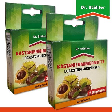 Dr. Stähler 2 Pack à 2 Kastanienminiermotte Lockstoff-Dispenser