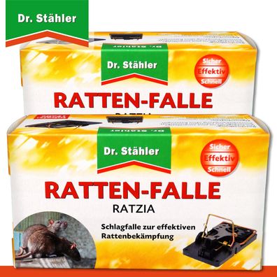 Dr. Stähler 2 x Ratten-Falle Ratzia | Schlagfalle zur Rattenbekämpfung