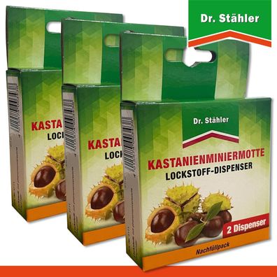 Dr. Stähler 3 Pack à 2 Kastanienminiermotte Lockstoff-Dispenser
