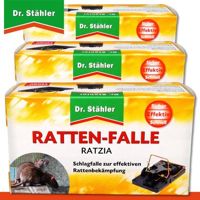 Dr. Stähler 3 x Ratten-Falle Ratzia | Schlagfalle zur Rattenbekämpfung