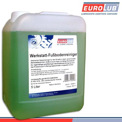 EuroLub 5 l Werkstatt-Fußbodenreiniger Hochkonzentriert Kanister Ölentferner