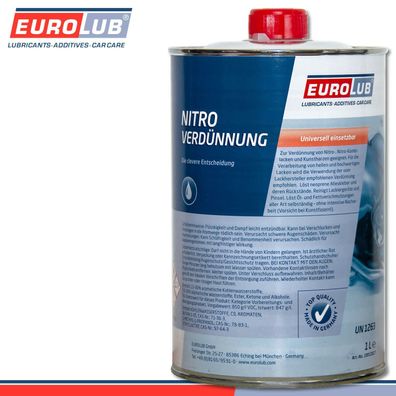 EuroLub 1 l Nitroverdünnung Lackverdünnung Reinigungsmittel Reiniger