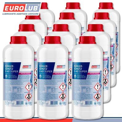 EuroLub 12 x 1,5 l Kühlerschutz D-40 Super Top Qualität Frostschutz