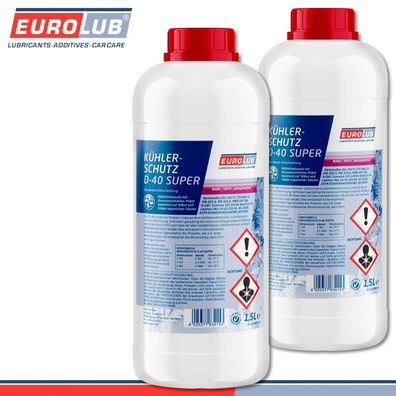 EuroLub 2 x 1,5 l Kühlerschutz D-40 Super Top Qualität Frostschutz