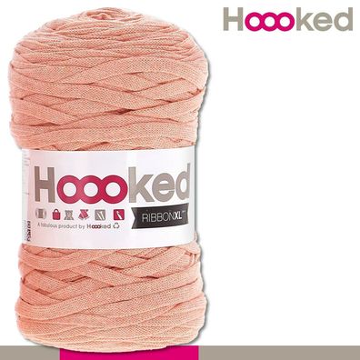 Hoooked 120 m Ribbon XL Premium Textilgarn | Iced Apricot |Bändchengarn Häkeln