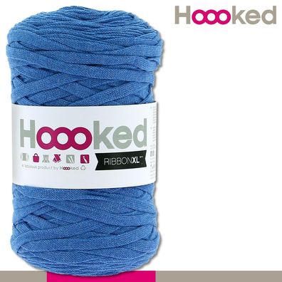 Hoooked 120 m Ribbon XL Premium Textilgarn | Imperial Blue |Bändchengarn Häkeln