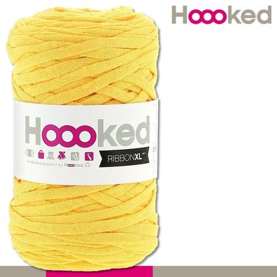 Hoooked 120 m Ribbon XL Premium Textilgarn | Lemon Yellow |Bändchengarn Häkeln