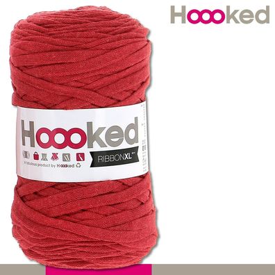 Hoooked 120 m Ribbon XL Premium Textilgarn | Lipstick Red |Bändchengarn Häkeln