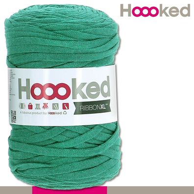 Hoooked 120 m Ribbon XL Premium Textilgarn | Lush Green |Bändchengarn Häkeln