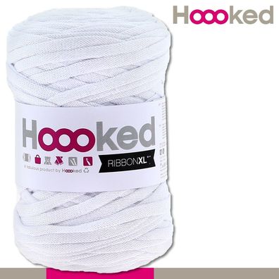 Hoooked 120 m Ribbon XL Premium Textilgarn | Optic White | Bändchengarn Häkeln
