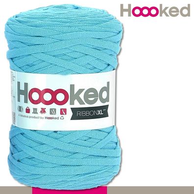 Hoooked 120 m Ribbon XL Premium Textilgarn | Sea Blue |Bändchengarn Häkeln