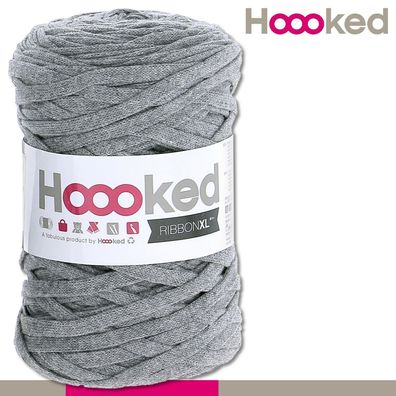 Hoooked 120 m Ribbon XL Premium Textilgarn | Stone Grey |Bändchengarn Häkeln