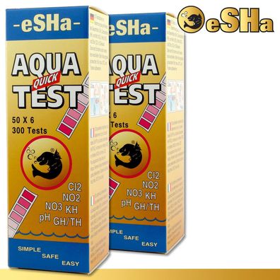 eSHa 2 x 50 Stück Aqua-Quick-Test-Streifen | Mutli-Test-Set | Wasserqualität
