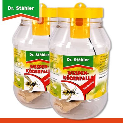 Dr. Stähler 2 x Bio Wespen Köderfalle Insektizidfrei Giftfrei Umweltfreundlich