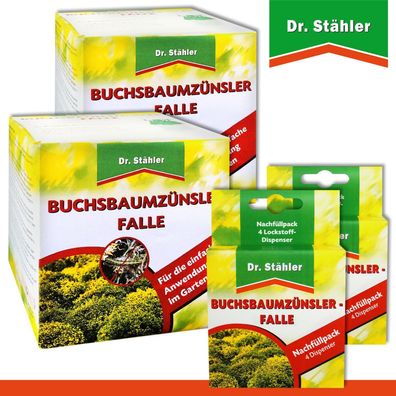 Dr. Stähler 2 x Buchsbaumzünsler-Falle + 2 x Nachfüllpack (Gr. Mittel)