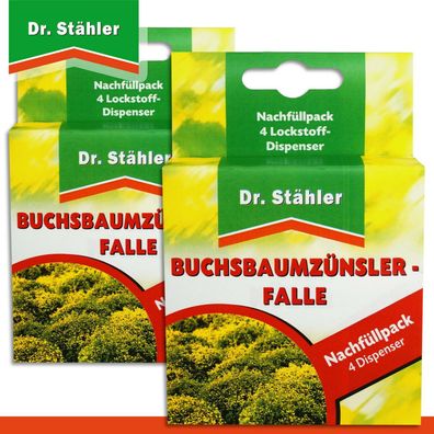 Dr. Stähler 2 x Nachfüllpack für Buchsbaumzünsler-Falle (8 Dispenser) (Gr. Klein)