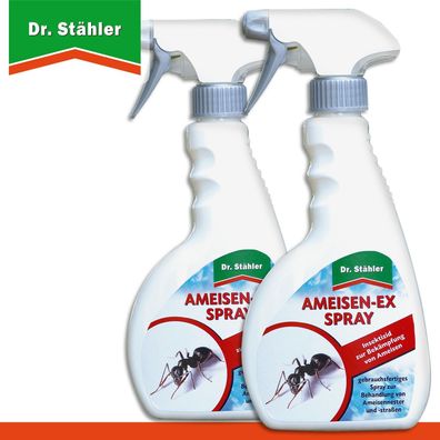 Dr. Stähler 2 x 500 ml Ameisen-Ex Spray Terrasse Bekämpfung Schutz Balkon Haus