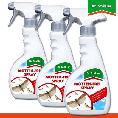 Dr. Stähler 3 x 500 ml Motten-Frei Spray Kleidermotte Lebensmittelmotte
