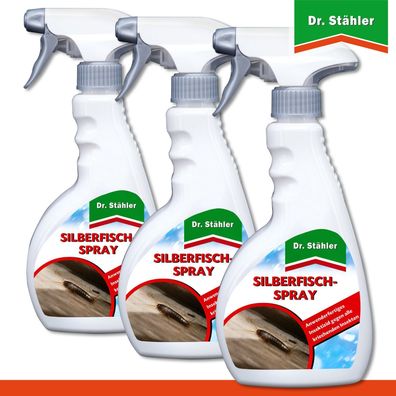 Dr. Stähler 3 x 500 ml Silberfisch-Spray Assel Ameise Schabe Kakerlake