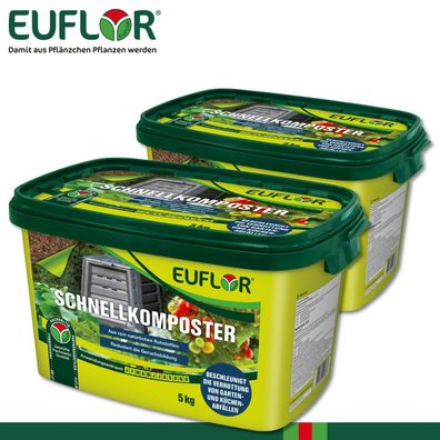 Euflor 2 x 5 kg Schnellkomposter NPK-Dünger Mikroorganismen Verrotten Humus