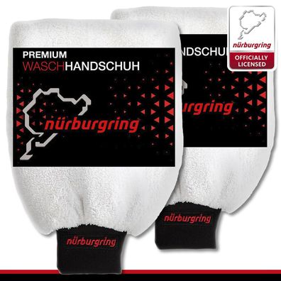 Nürburgring 2 x Mikrofaser Waschhandschuh fusselfrei saugstark perfekte Passform