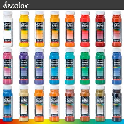Decotric 250 ml decolor Abtönfarbe 24 Farben zur Auswahl