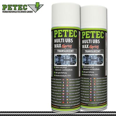 Petec 2x 500ml Multi UBS Wax translucent Spray Haftmittel Karosserie Metall PKW