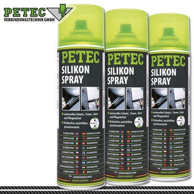 Petec 3x 500ml Silikonspray Kunststoff Plastik Montagehilfe Trennmittel Gummi