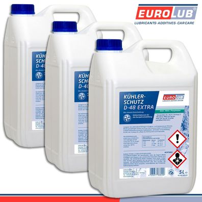 EuroLub 3 x 5 l Kühlerschutz D-48 Extra Kühlerfrostschutz Konzentrat