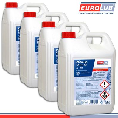 EuroLub 4 x 5 l Kühlerschutz D-30 Kühlerfrostschutz Konzentrat