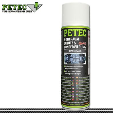Petec 500ml Hohlraumschutz & -Konservierung translucent Spray Schutz Pflege Auto