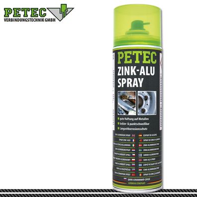 Petec 500ml Zink-Alu-Spray silber (matt) Schutz Metalle Pflege Grundierung Auto